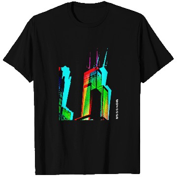 Discover Chicago Willis Tower Sears Tower Color Prism T-Shirts