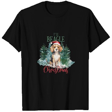 Discover Christmas Santa Claus Gift Idea Funny Dog Beagle T-Shirts