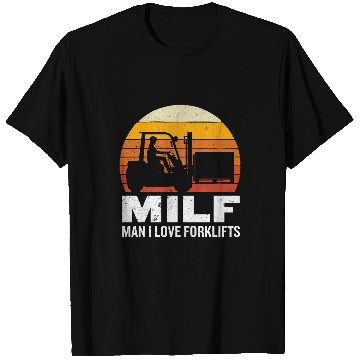 Discover Funny Man I Love Forklifts American Flag Forklift Operator T-Shirts