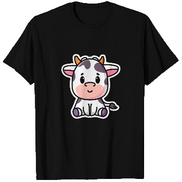 Discover Cow Lover Cute Content Cow Sitting Patiently T-Shirts