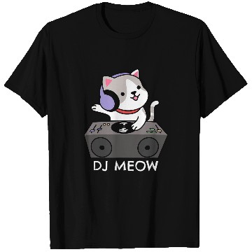 Discover Funny Techno Rave Cat Hause Music DJ MEOW Cat Deejay Kitty T-Shirts