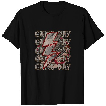 Discover Softball Gift Game Day Softball Lightning Bolt Leopard Cheetah Print 1 T-Shirts
