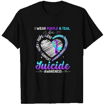 Discover I Wear Purple Teal For suicides Awareness Gifts T-Shirts