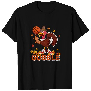 Discover Sport Basketball Vintage Gobble Thanksgiving Turkey Playing Basketball Player T-Shirts