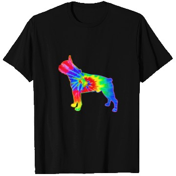 Discover Boston Terrier Pet Tie Dye Rainbow T-Shirts