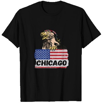 Discover American Eagle claws US Flag Biker und Trucker Chicago T-Shirts