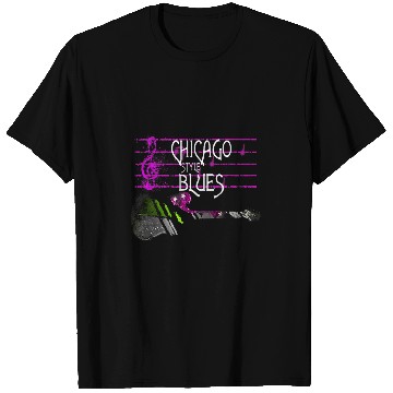 Discover Funny Guitar Chicago Style Blues Guitarist T-Shirts