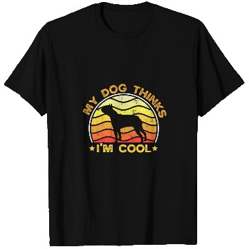 Discover Boston Terrier Pet Retro My Dog Thinks Im Cool Boston Terrier T-Shirts