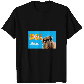 Discover Bull Mastiff Pet 8Bit Game Over T-Shirts