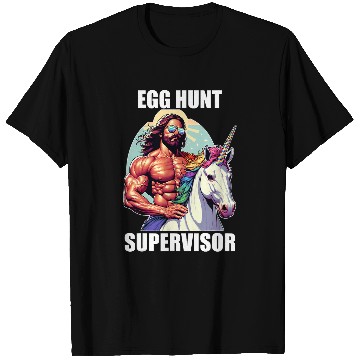 Discover Egg Hunt Supervisor Easter Egg Hunting Party Funny Mom Dad T-Shirts