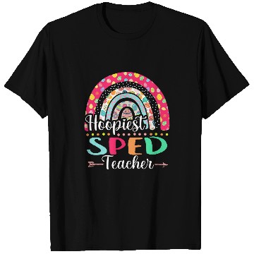 Discover Hoopiest SPED Teacher Polka Dot Boho Rainbow Happy Easter T-Shirts