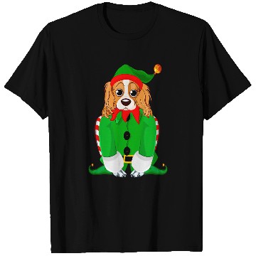 Discover Cavalier King Charles Spaniel Pet Funny King Charles Spaniel In Elf Christmas Dog Tee T-Shirts