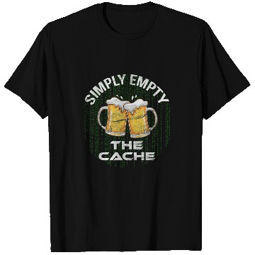 Discover IT specialist Computer science student Empty cache with beer T-Shirts