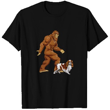 Discover Cavalier Pet Fun bigfoots Walking Cavalier King Charles Spaniel Sasquatch T-Shirts