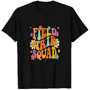 Discover Field Trip Squad Groovy Field Day Teacher Student School T-Shirts