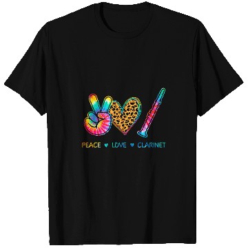 Discover Funny Clarinet Peace Love Clarinet Tie Dye T-Shirts