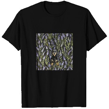 Discover Dachshund Pet Purple Lavender vintages Plant Pattern T-Shirts