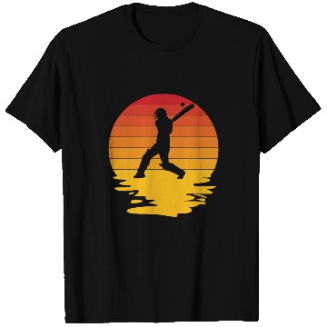 Discover Cricket Fan Retro Sunset Cricket Cricket Player T-Shirts