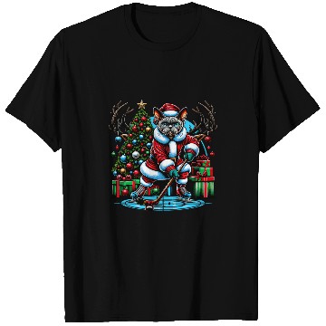 Discover Sport Hockey Santa Devon rexs Cat Playing Hockey T-Shirts