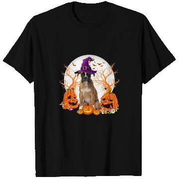 Discover Boxer Pet Halloween Boxer Jack O Lantern Pumpkin 23 T-Shirts