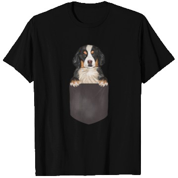 Discover Bernese Mountain Pet Dog In Pocket Funny Dog Lover Bernese Mountain T-Shirts