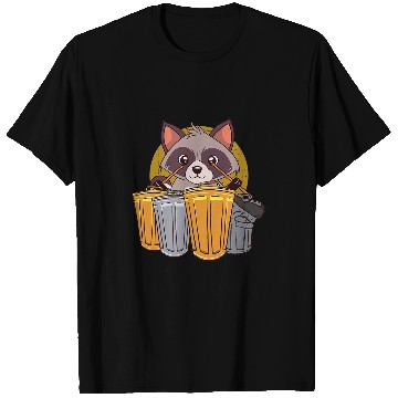 Discover Funny Drummer Raccoons Playing Drums Using Trash Cans Funny Raccoon T-Shirts
