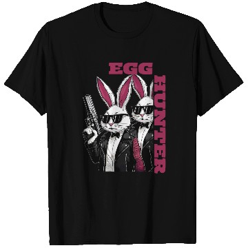 Discover Egg Hunt Supervisor Egg Hunting Party Mom Dad guns Easter T-Shirts