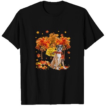 Discover Boxer Pet Its Fall Yall Cute Boxer Autumn Tree Fall Leaves 2 T-Shirts