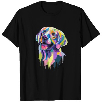 Discover Golden Retriever Pet Face Watercolor Colorful Pop Art T-Shirts