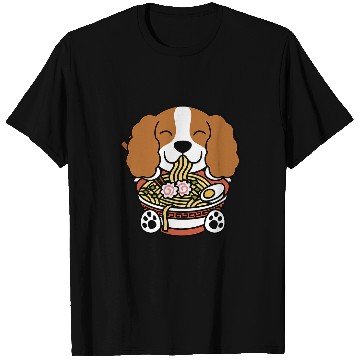 Discover Cavalier Pet Ramen Noodles Cavalier King Charles Spaniel T-Shirts