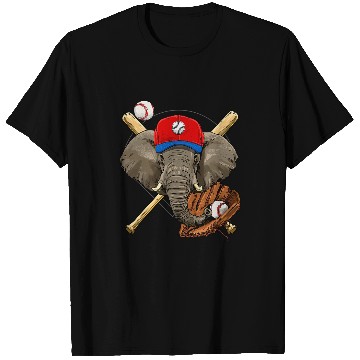 Discover Sport Baseball Elephant Pitcher Catcher Baseball Coaches T-Shirts