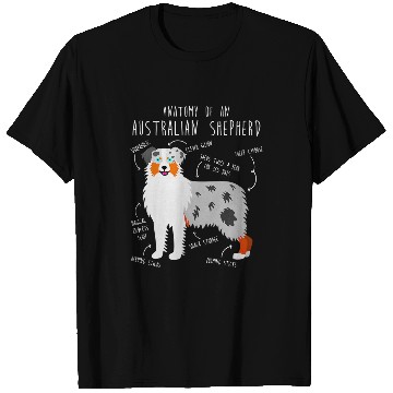 Discover Australian Shepherd Pet Anatomy Cute Funny Pet Aussie Dog Mom T-Shirts