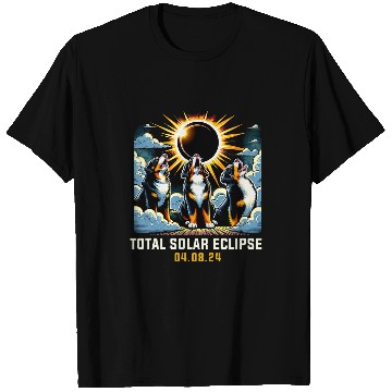 Discover Bernese Mountain Pet Howling At Solar Eclipse T-Shirts