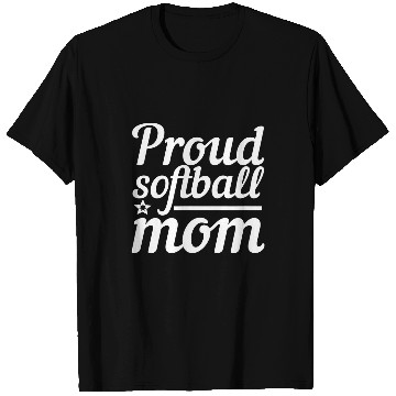Discover Sport Softball Cute Cursive Proud Softball Mom All Star Design in White T-Shirts