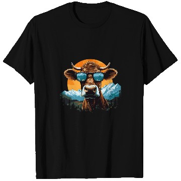 Discover A Cow with Glasses in the Mountains 21 T-Shirts