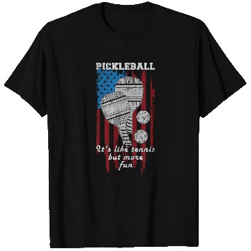 Discover Sport Pickleball Its Like Tennis But More Fun US Flag Pickleball T-Shirts