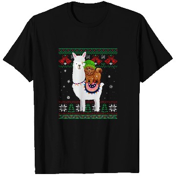 Discover Chow Chow Pet riding Llama funny ugly Christmas T-Shirts