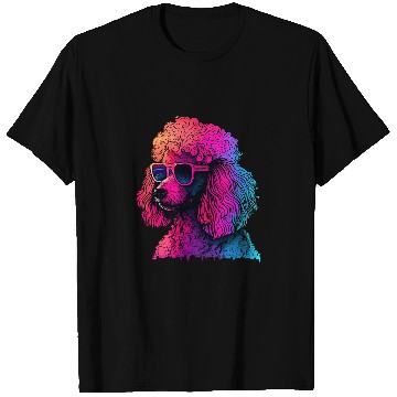 Discover Poodle Pet Synthwave 80s Retrowave Aesthetic T-Shirts