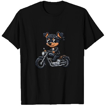 Discover Miniature Pinscher Pet Biker Funny Dog Motorcycle 1 T-Shirts