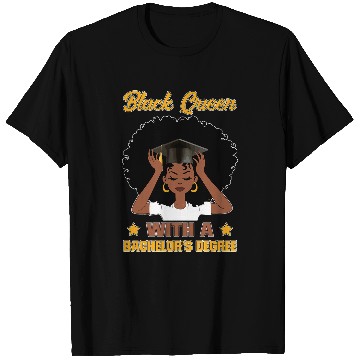 Discover Melanin Black Queen Bachelors Degree 2024 Graduate Student T-Shirts