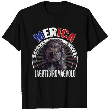 Discover Lagotto Romagnolo Pet Merica Lagotto Romagnolo Dog American Flag USA T-Shirts