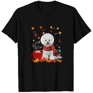 Discover Bichon Pet Frise Fall Hot Chocolate White Bichon Frise T-Shirts
