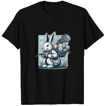 Discover Sport Lacrosse Easter Rabbit Bunny Lacrosse Player Lax Stick Ball T-Shirts