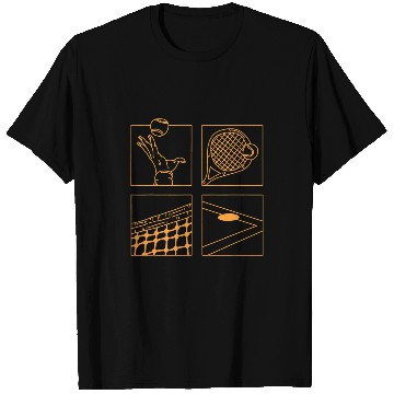 Discover Sport Tennis Player Line Art Illustration Minimalist Tennis Design T-Shirts