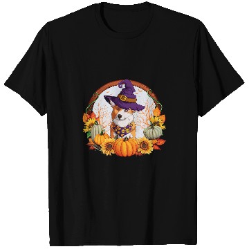 Discover Corgi Pet Dog Fall Autumn Witch Welsh Corgi Halloween Costume Women Kid 472 T-Shirts