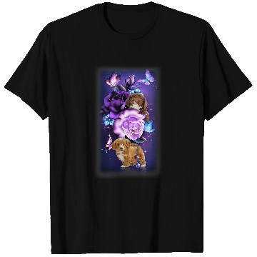 Discover Cockapoo Pet Love Magical Cockapoo Purple Roses Flower Butterfly T-Shirts