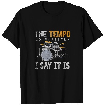 Discover Funny Drummer Set Rock Music Drummer Percussion Tempo Drums T-Shirts
