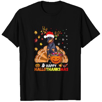 Discover Doberman Pet pinscher Happy Hallothanksmas Ugly Christmas T-Shirts