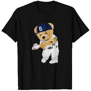 Discover Sport Baseball Cute teddy bear baseball hitter T-Shirts