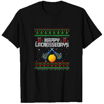 Discover Sport Lacrosse Gift Happy Lacrosse Days Ugly Christmas Sweater Snowflake Outfit T-Shirts